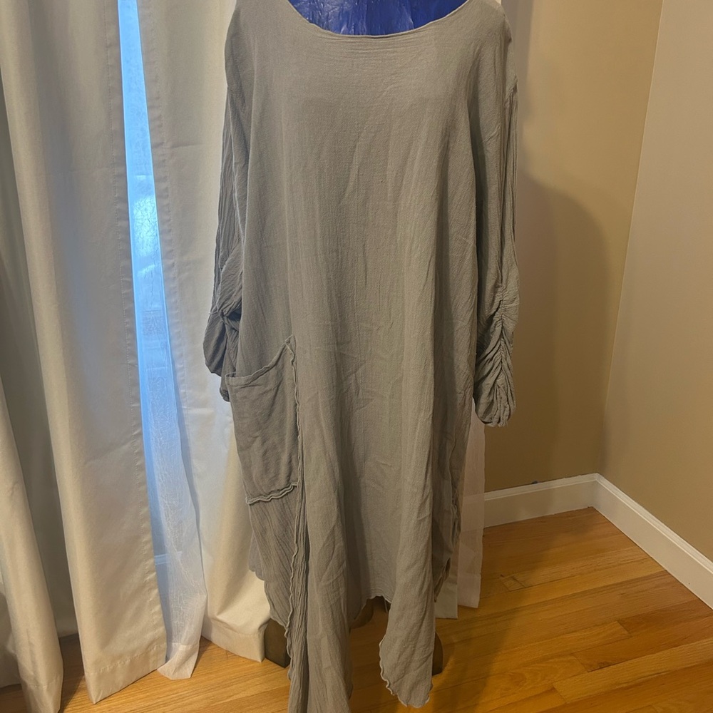 Oh my gauze gray  Oversized Long Sleeve Dress